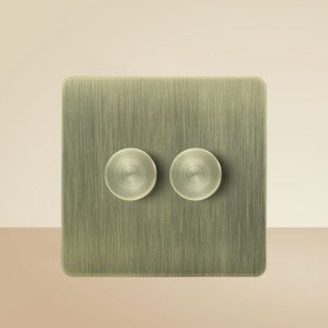 Ornate - Brushed Brass Double Dimmer