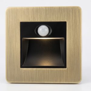 Brass LED Stair & Corridor Night Light with PIR Sensor